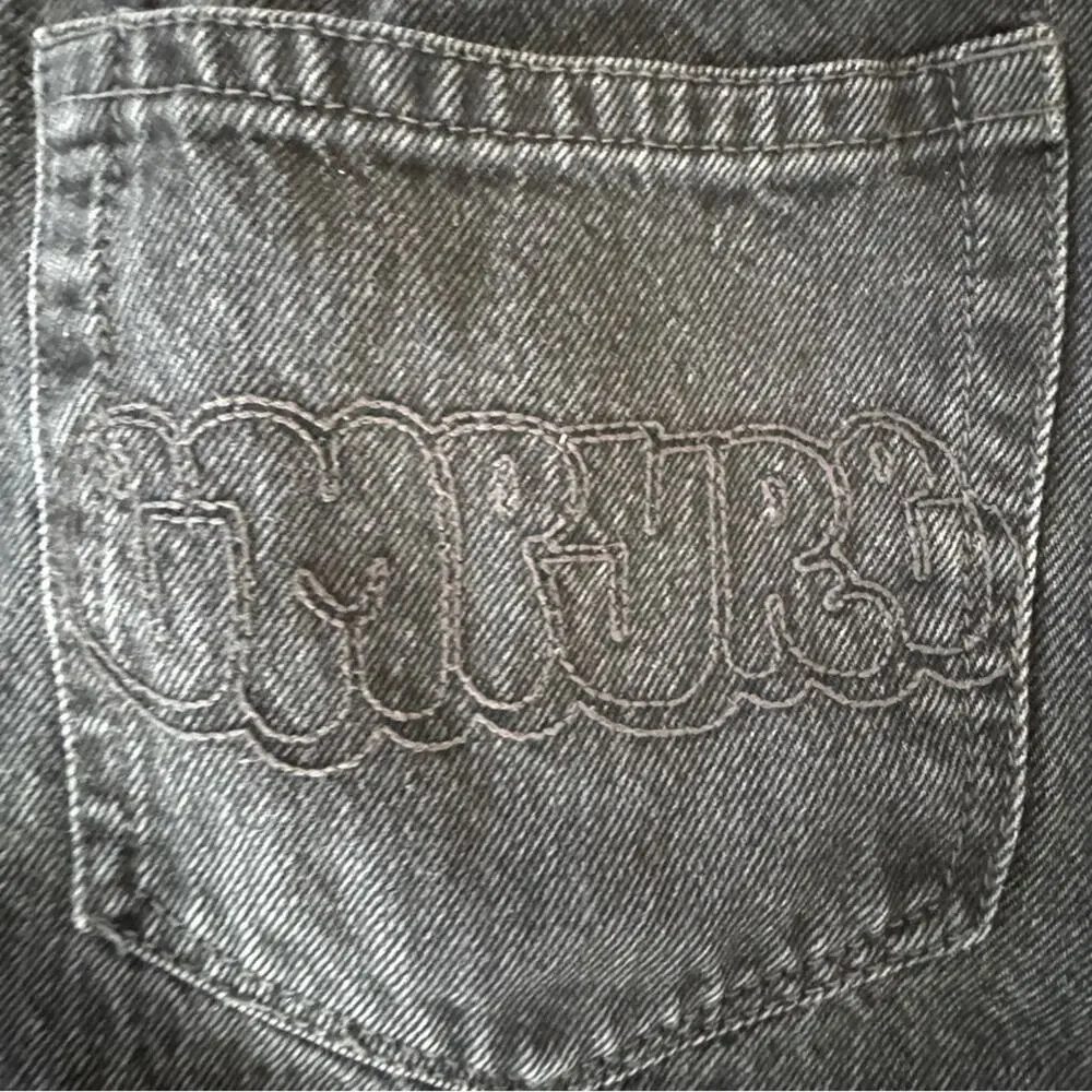 Empyre Ultra Loose Fit Skate Jeans Black Wash Internal Drawstring Size 25
